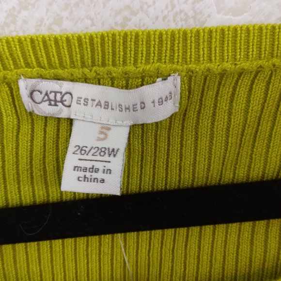 26/28 Cato Keyhole Cutout Long Sleeve Sweater Green Crew Neck - Picture 3 of 6